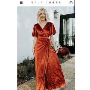 NWT BALTIC BORN Meghan Velvet Wrap Maxi Dress